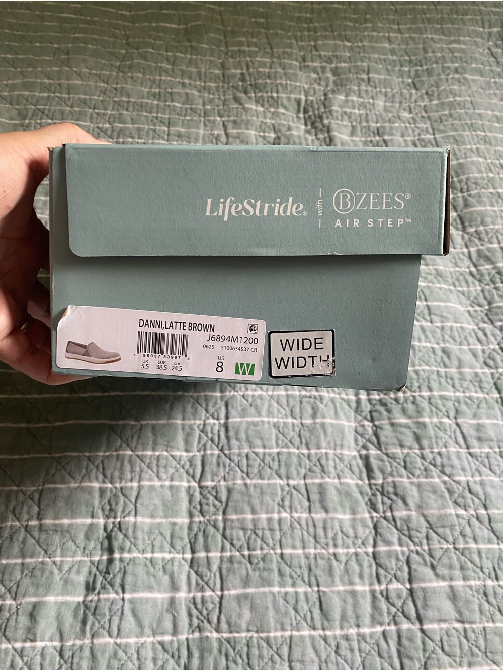 Lifestride BZees comfort slip-ons shoes Danni latte brown 8 wide NIB new - Picture 6 of 6